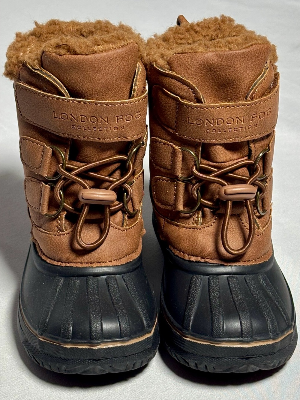London Fog Lined Winter Snow Boots Toddler Size 6 Brown Black New w Tags - Picture 2 of 6